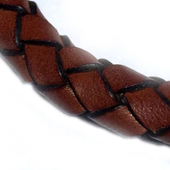 COPY - CATHERINE ZEDAH BROWN BRAIDED LEATHER WITH STERLING SILVER CLASP MENS BR… - Picture 7 of 9